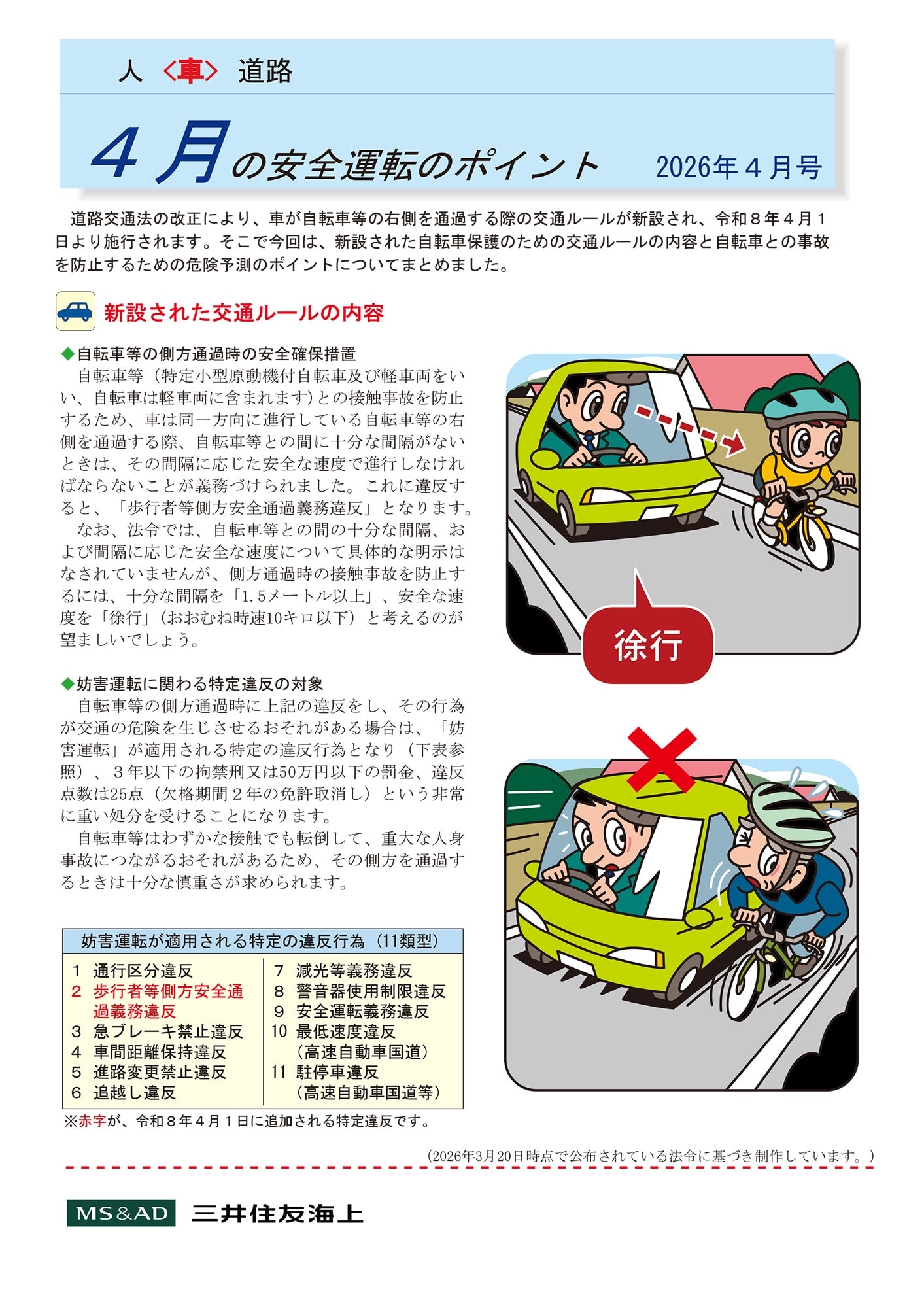 4月の安全運転のポイント